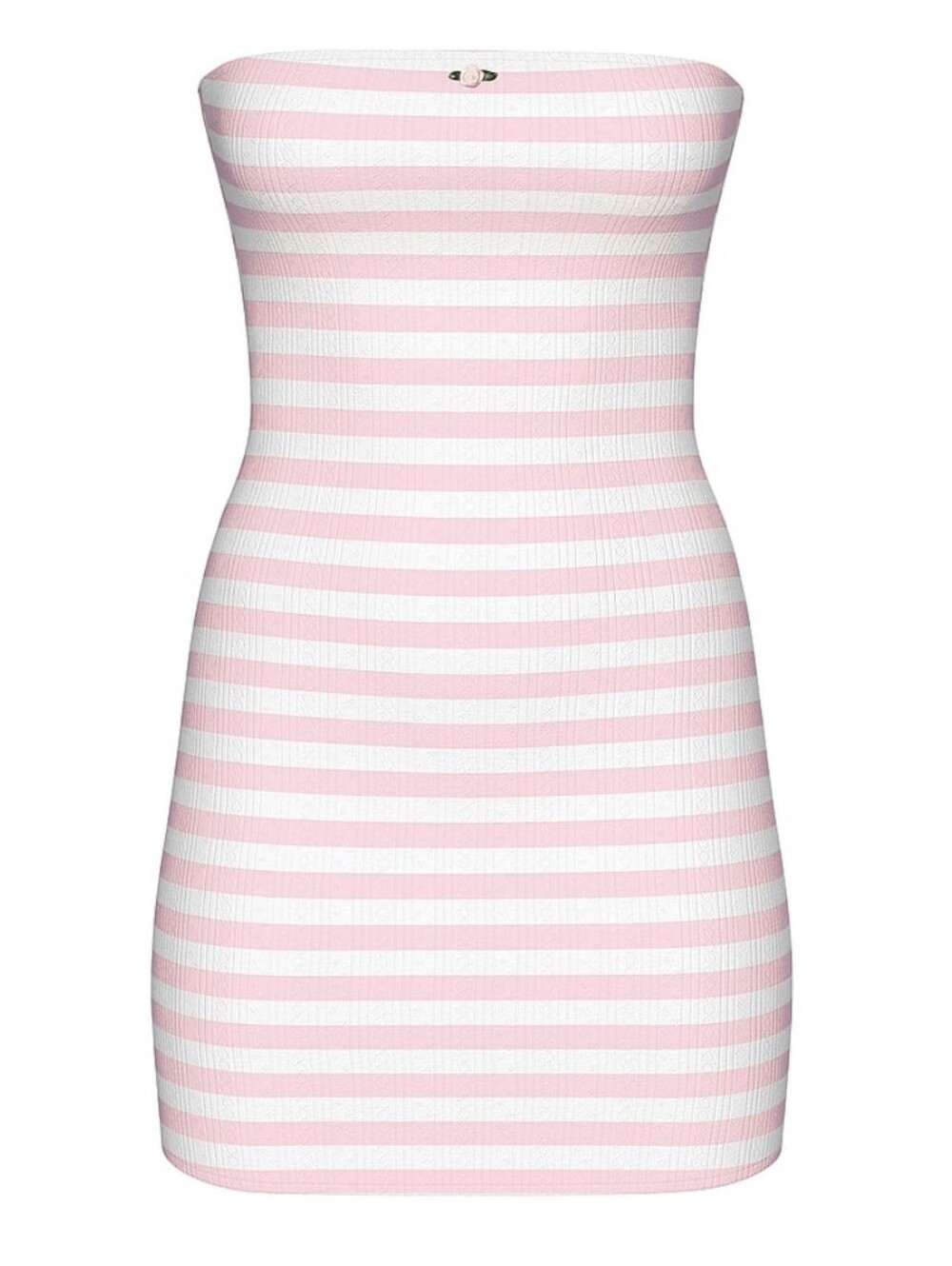 PINK By FRANKIES BIKINIS Inez Dress Azalea Stripe Pink & White Rose NEW SMALL